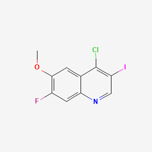 Chemical structure of 4-Chloro-7-fluoro-3-iodo-6-methoxyquinoline