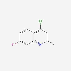 Chemical structure of 4-Chloro-7-fluoro-2-methylquinoline