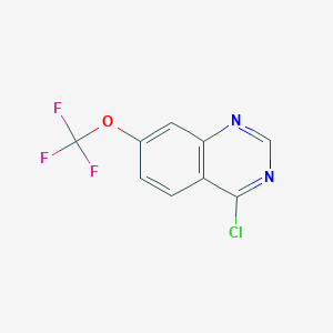 Chemical structure of 4-Chloro-7-(trifluoromethoxy)quinazoline
