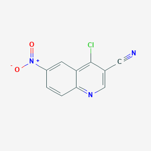 Chemical structure of 4-Chloro-6-nitroquinoline-3-carbonitrile