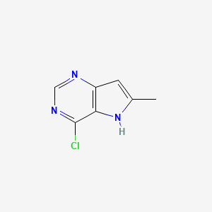Chemical structure of 4-Chloro-6-methyl-5H-pyrrolo[3,2-d]pyrimidine