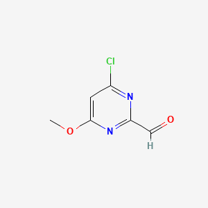 Chemical structure of 4-chloro-6-methoxypyrimidine-2-carbaldehyde