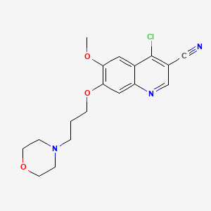 Chemical structure of 4-Chloro-6-methoxy-7-(3-morpholinopropoxy)quinoline-3-carbonitrile