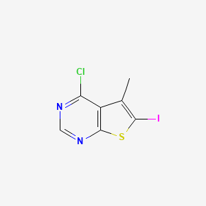 Chemical structure of 4-Chloro-6-iodo-5-methylthieno[2,3-d]pyrimidine