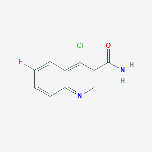 Chemical structure of 4-CHLORO-6-FLUOROQUINOLINE-3-CARBOXAMIDE