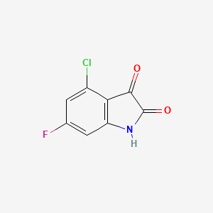 Chemical structure of 4-Chloro-6-fluoroindoline-2,3-dione