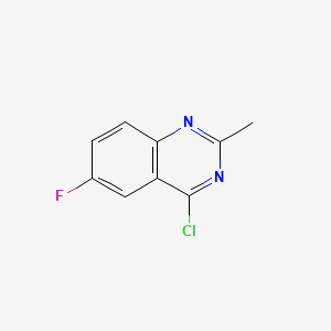 Chemical structure of 4-Chloro-6-fluoro-2-methylquinazoline