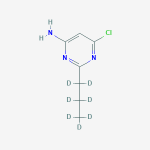 Chemical structure of 4-Chloro-6-amino-2-(n-propyl-d7)-pyrimidine