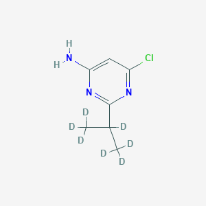 Chemical structure of 4-Chloro-6-amino-2-(iso-propyl-d7)-pyrimidine