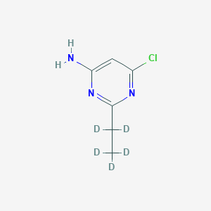 Chemical structure of 4-Chloro-6-amino-2-(ethyl-d5)-pyrimidine