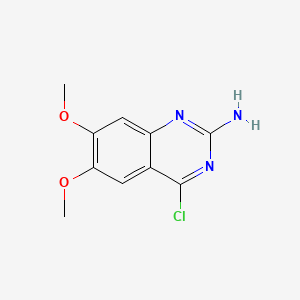 Chemical structure of 4-Chloro-6,7-dimethoxyquinazolin-2-amine
