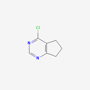 Chemical structure of 4-chloro-5H,6H,7H-cyclopenta[d]pyrimidine