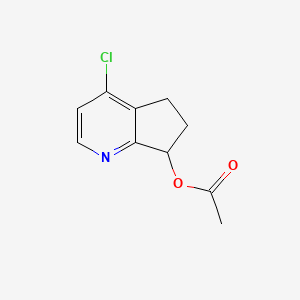 Chemical structure of 4-Chloro-6,7-dihydro-5H-cyclopenta[b]pyridin-7-yl acetate