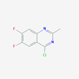 Chemical structure of 4-Chloro-6,7-difluoro-2-methylquinazoline