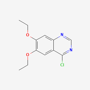 Chemical structure of 4-Chloro-6,7-diethoxyquinazoline