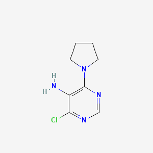 Chemical structure of 4-Chloro-6-(pyrrolidin-1-yl)pyrimidin-5-amine