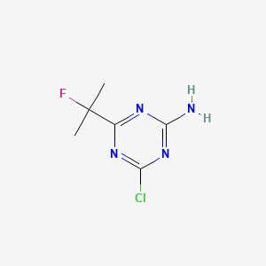 Chemical structure of 4-Chloro-6-(2-fluoropropan-2-yl)-1,3,5-triazin-2-amine