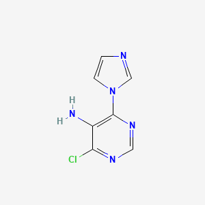 Chemical structure of 4-Chloro-6-(1H-imidazol-1-yl)pyrimidin-5-amine