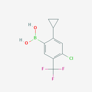 Chemical structure of 4-Chloro-5-trifluoromethyl-2-cyclopropylphenylboronic acid