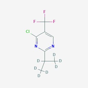Chemical structure of 4-Chloro-5-trifluoromethyl-2-(iso-propyl-d7)-pyrimidine