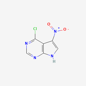 Chemical structure of 4-Chloro-5-nitro-7H-pyrrolo[2,3-d]pyrimidine