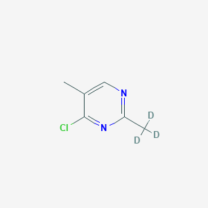 Chemical structure of 4-Chloro-5-methyl-2-(methyl-d3)-pyrimidine