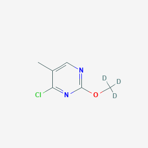 Chemical structure of 4-Chloro-5-methyl-2-(methoxy-d3)-pyrimidine
