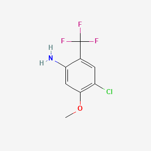 Chemical structure of 4-chloro-5-methoxy-2-(trifluoromethyl)aniline