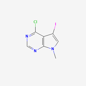 Chemical structure of 4-CHLORO-5-IODO-7-METHYL-7H-PYRROLO[2,3-D]PYRIMIDINE