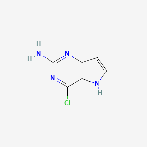 Chemical structure of 4-Chloro-5H-pyrrolo[3,2-d]pyrimidin-2-amine