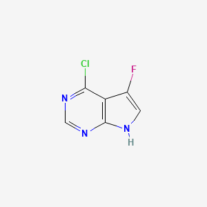 Chemical structure of 4-Chloro-5-fluoro-7H-pyrrolo[2,3-d]pyrimidine