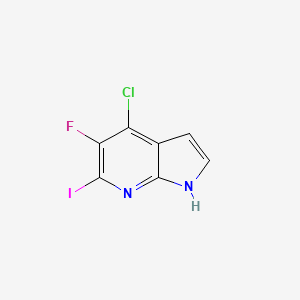 Chemical structure of 4-Chloro-5-fluoro-6-iodo-1H-pyrrolo[2,3-b]pyridine