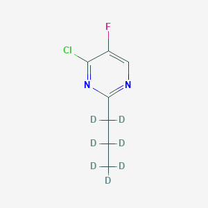 Chemical structure of 4-Chloro-5-fluoro-2-(n-propyl-d7)-pyrimidine