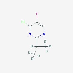 Chemical structure of 4-Chloro-5-fluoro-2-(iso-propyl-d7)-pyrimidine
