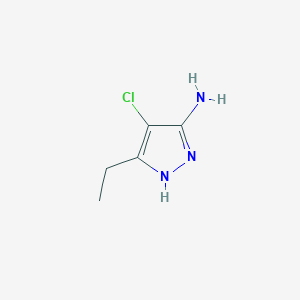 Chemical structure of 4-chloro-5-ethyl-1H-pyrazol-3-amine