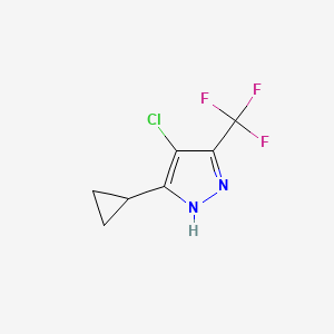 Chemical structure of 4-chloro-5-cyclopropyl-3-(trifluoromethyl)-1H-pyrazole