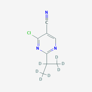 Chemical structure of 4-Chloro-5-cyano-2-(iso-propyl-d7)-pyrimidine