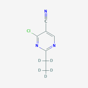 Chemical structure of 4-Chloro-5-cyano-2-(ethyl-d5)-pyrimidine
