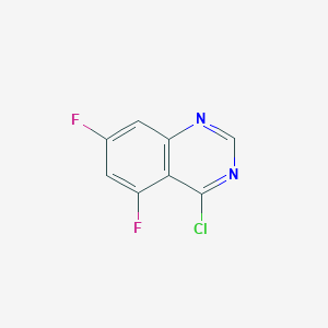 Chemical structure of 4-Chloro-5,7-difluoroquinazoline