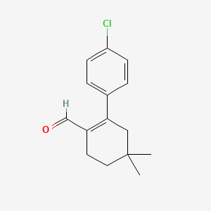Chemical structure of 2-(4-Chlorophenyl)-4,4-dimethyl-cyclohexene-1-carbaldehyde