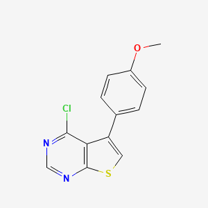 Chemical structure of 4-CHLORO-5-(4-METHOXYPHENYL)THIENO[2,3-D]PYRIMIDINE
