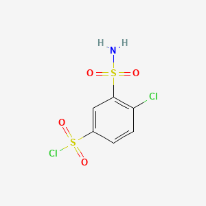 Chemical structure of 4-Chloro-3-sulphamoylbenzenesulphonyl chloride