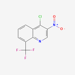 Chemical structure of 4-Chloro-3-nitro-8-(trifluoromethyl)quinoline