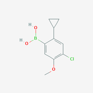 Chemical structure of 4-Chloro-3-methoxy-6-cyclopropylphenylboronic acid