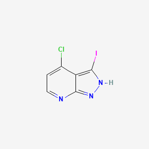 Chemical structure of 4-Chloro-3-iodo-1H-pyrazolo[3,4-b]pyridine