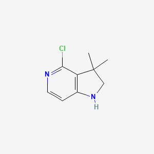 Chemical structure of 4-Chloro-3,3-dimethyl-2,3-dihydro-1H-pyrrolo[3,2-c]pyridine