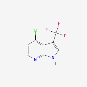 Chemical structure of 4-Chloro-3-(trifluoromethyl)-1H-pyrrolo[2,3-b]pyridine
