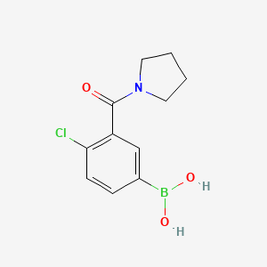 Chemical structure of 4-Chloro-3-(pyrrolidine-1-carbonyl)phenylboronic acid