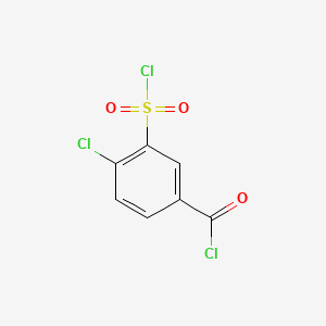 Chemical structure of 4-Chloro-3-(chlorosulfonyl)benzoyl chloride