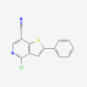 Chemical structure of 4-Chloro-2-phenylthieno[3,2-c]pyridine-7-carbonitrile